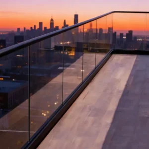 U channel glass rail